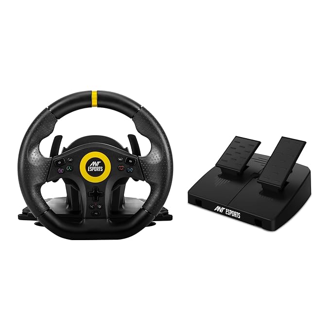Ant Esports GW180 Corsa Racing Wheel 5 in 1 with Pedal (Black) - PC / PS3 / PS4 / Xbox One / Nintendo