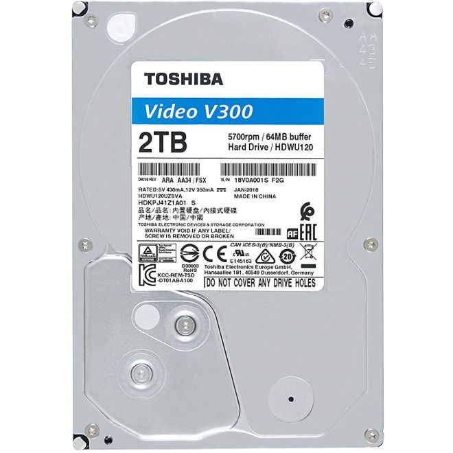 TOSHIBA 2TB 3.5 inch Surveillance Internal Hard Drive